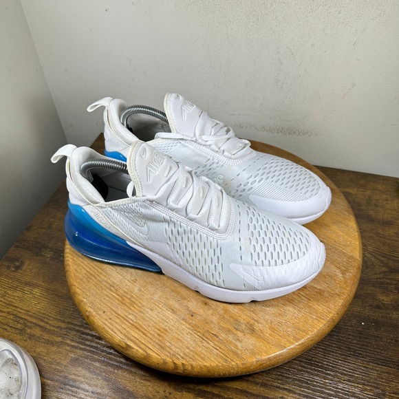 Nike Air Max 270 Men's White Blue Athletic Shoes Size 10 AH8050-105